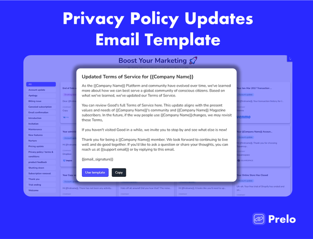 Email templates like privacy templates are some of the last but important templates you need as a business owner to legitimise your startup
