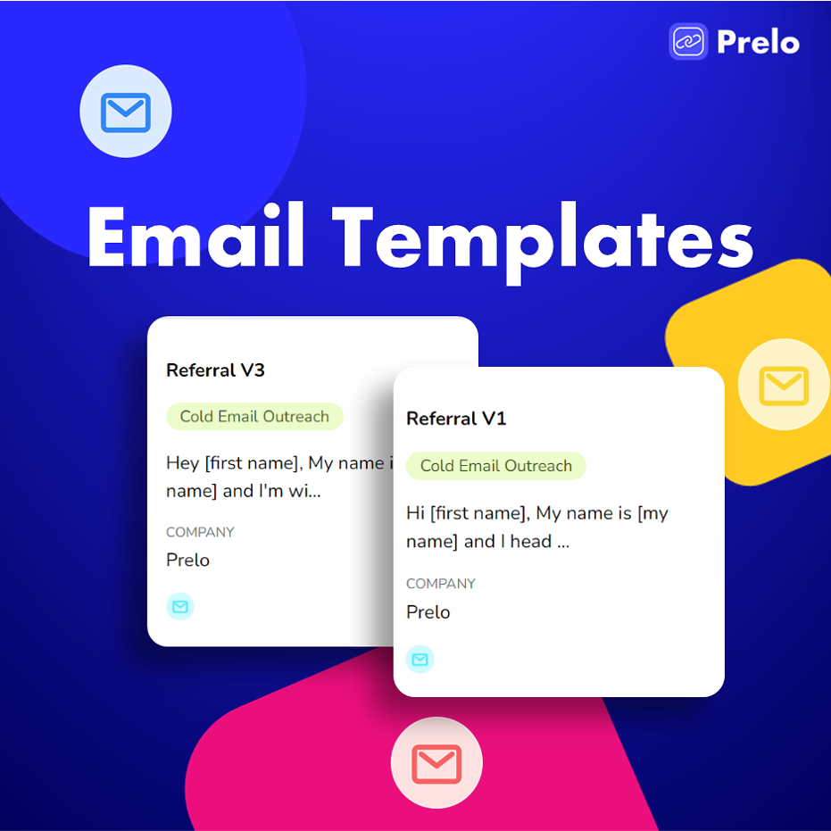 Referrals are the lifeblood of finding sales leads every month. We've created Prelo to help our customers to quickly build outreach emails
